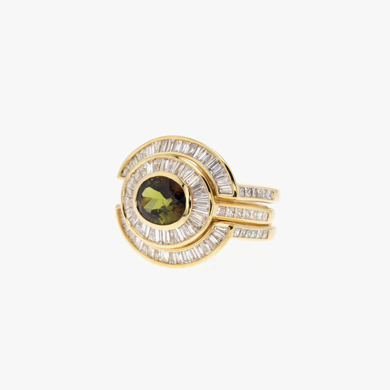 Unique 18ct Yellow Gold Andalusite & Diamond Engagement Ring